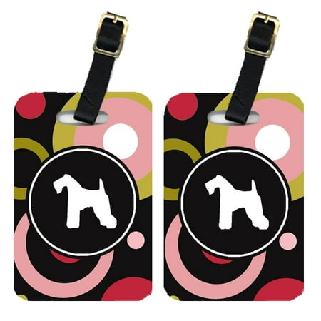 Pair of 2 Kerry Blue Terrier Luggage Tags
