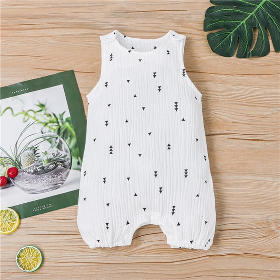 QISIWOLE Baby Girls Romper Summer Sleeveless One-pieces Jumpsuit Cotton Linen Outfits summer sale !