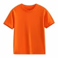 thumbnail image 2 of UACY Toddler Solid Color Short Sleeve T-Shirts for Boys Girls Basic Tee Tops Baby Cotton Crewneck Tee Shirt Summer Clothes ﻿ (Orange, 10-11 Years), 2 of 6