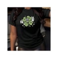 thumbnail image 1 of St. Patrick's Day Four-Leaf Clover Print T-Shirt For Men And Women Round Neck Cotton Short-Sleeved Sports T-Shirt For All Seasons, 1 of 5