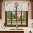 thumbnail image 6 of 2 Pack Valances for Window, Pink Tulip Short Curtains for Kitchen Bedroom Living Room, Spring Floral Romantic Flowers Rustic Rod Pocket Small Window Treatment Valance Drapes 54 x 18 Inch, 6 of 8