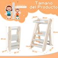 thumbnail image 5 of Torre de Aprendizaje Montessori,Torre de Aprendizaje para Niños,Taburete de Cocina para Niños,Plegable & Antideslizante & Anti-vuelco, Riel de Seguridad, Adecuado para Cocina, baño, Fregadero, 5 of 5