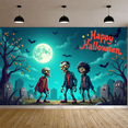 thumbnail image 3 of Spooky Design Zombie Banner Cartoon Character Halloween Graveyard Scene for Holiday Parties Event Decoration Children Celebration, 3 of 5