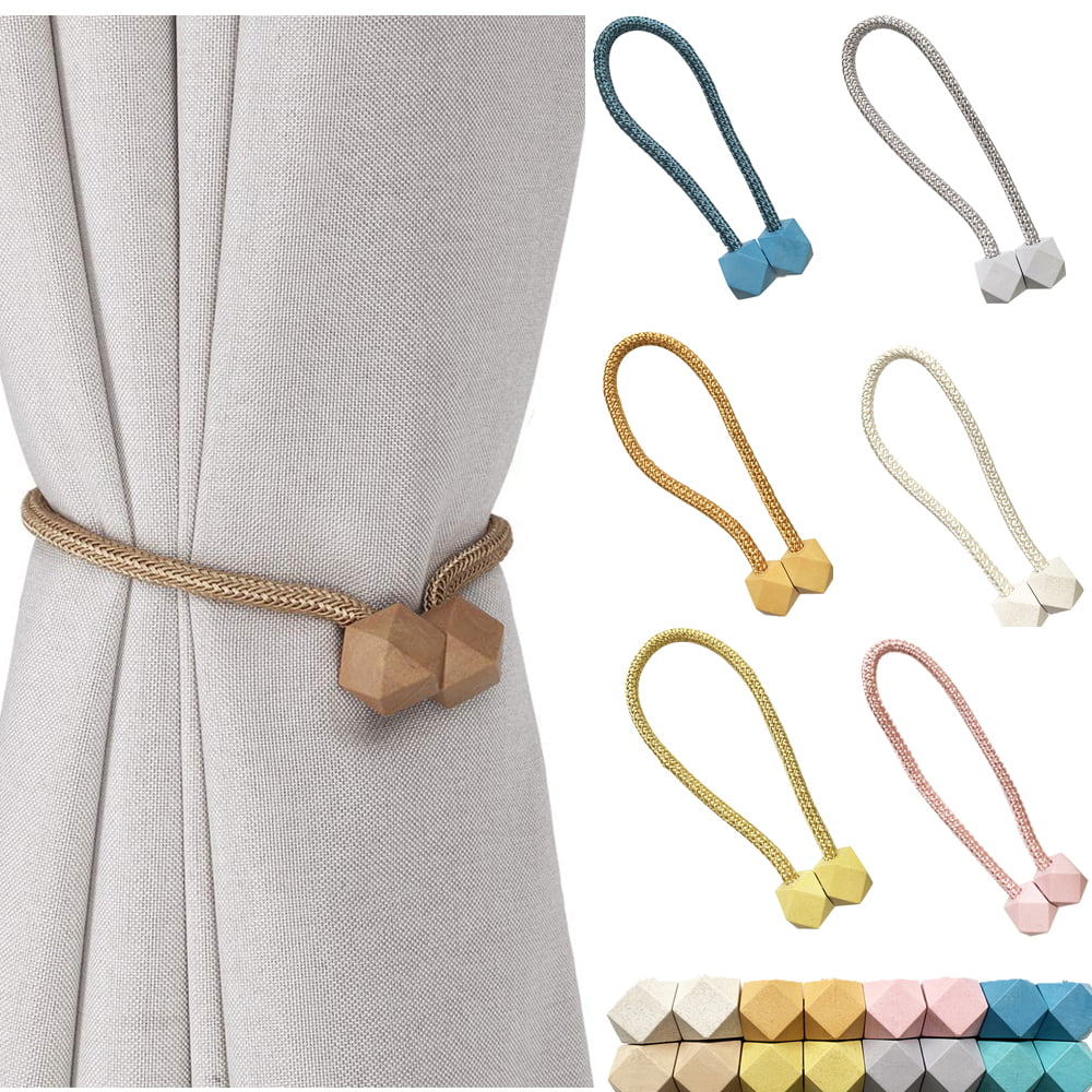 Home Tie-Backs Multifaceted Ball Curtains Buckles Strap Window Magnetic Holder 