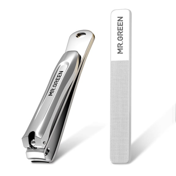 MR.GREEN Sharp Nail Clippers with Nano Glass File Stainless Steel Rustproof Nail Scissors Manicure and Pedicure Tools for Home or Outdoor Use