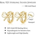 thumbnail image 6 of Solid 925 Sterling Silver Bow Hoop Earrings Ribbon for Women Teens Bowknot Hoop Earrings Huggie, 6 of 11
