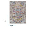 thumbnail image 3 of Livabliss Harput Vintage Medallion Area Rug,6'7" x 9',Aqua, 3 of 9