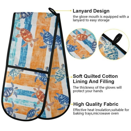 

BZSMCE Oven Mitts Sea Turtles in Motion Creative Pattern Resistant Kitchen Gloves