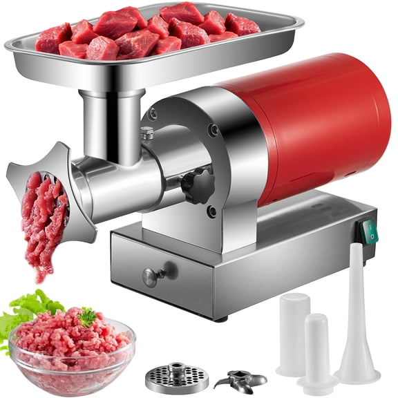 KFFKFF Electric Meat Grinder, 661 lbs/Hour1100 W Meat Grinder Machine, 1.5 HP Electric Meat Mincer with Grinding Plates Sausage Kit Set Meat Grinder Heavy Duty, Use Red