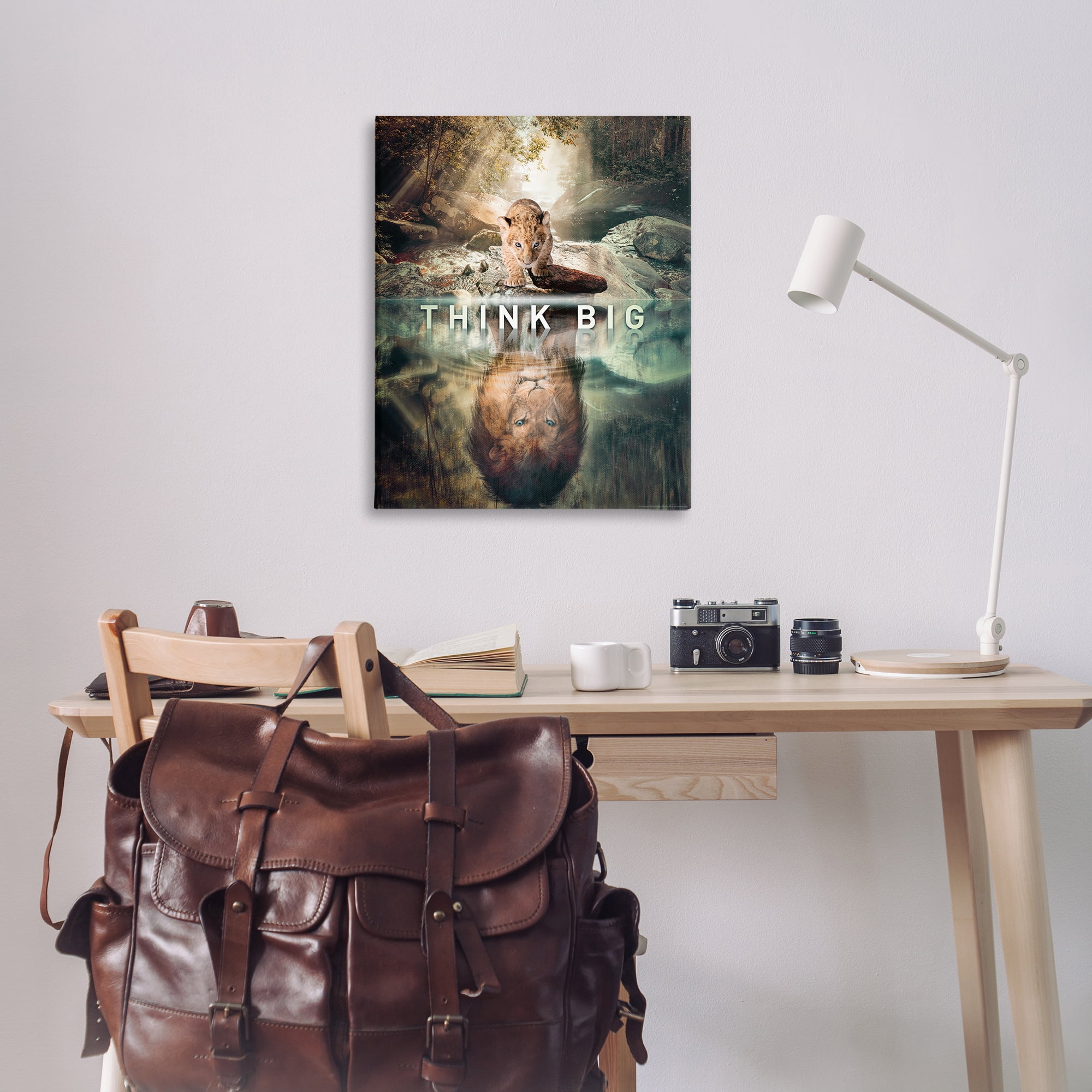 Stupell Industries Think Big Lion & Cub Animals Painting Wrapped Canvas Art Print Wall Art, 30 x 40