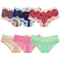 thumbnail image 2 of Curve Muse Sexy Sheer Lace Bikini Panties Pack of 6 Assorted Colors Women Underwear-PACKF-S/5, 2 of 6