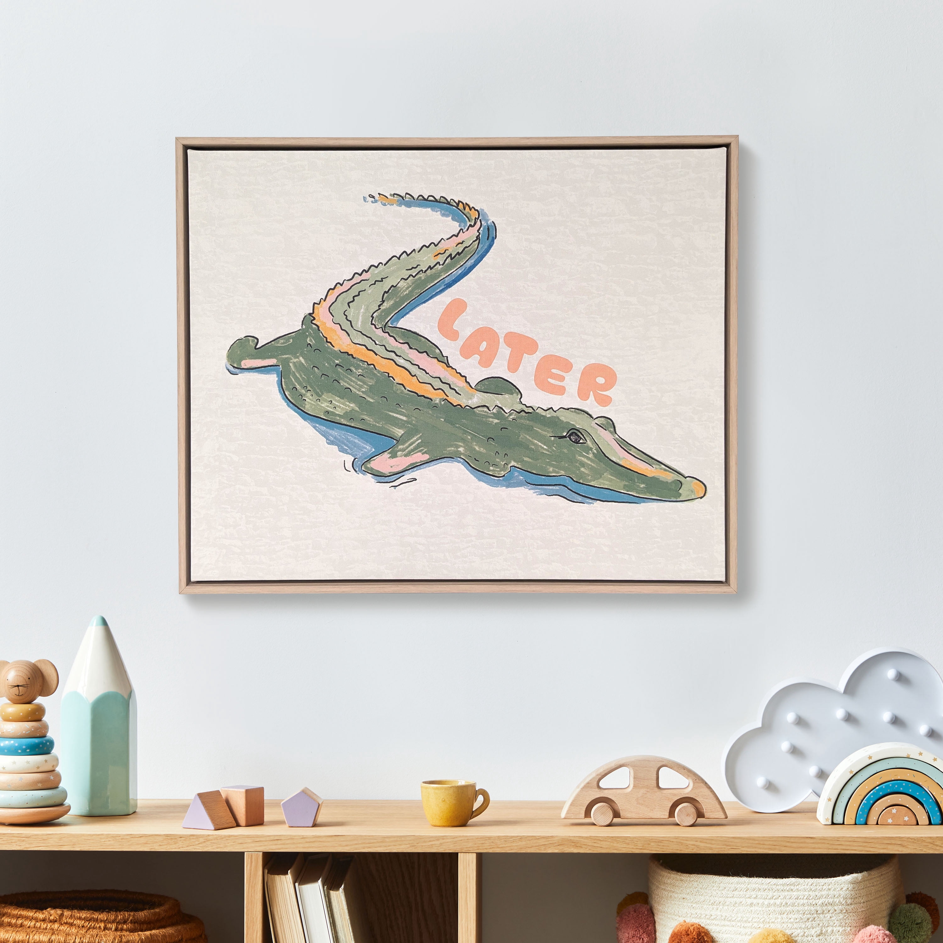 House of Happy 16x20 "Later Gator" Kids Printed Wall Art on Canvas