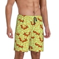 thumbnail image 2 of Pofeuu Floral Squirrel Print Men's Soft Woven Elastic Waistband Sleep Pajama Short-Large, 2 of 6