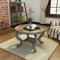 thumbnail image 2 of GDF Studio Isabella Traditional Faux Wood Circular Coffee Table, Weathered Natural, 2 of 8