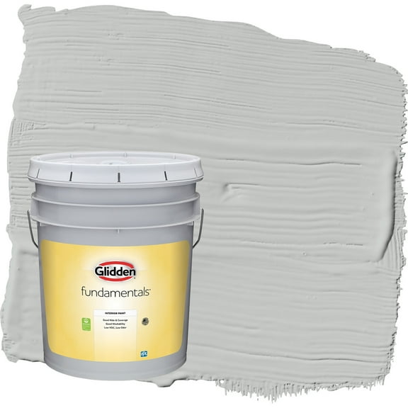 Glidden Fundamentals Solitary State / Gray Flat Interior Paint, 5 Gallon