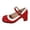 Red, variant on Win s Way Women's Vintage Closed Toe Platform Mary Jane Heel Dress Shoes
