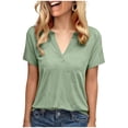 thumbnail image 2 of CHGBMOK Womens Summer Tops Short Sleeve Basic Casual V Neck T Shirts, 2 of 8