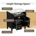 thumbnail image 5 of Bellemave 30" Bathroom Vanity with Ceramic Sink, Vanity Cabinet with One Flip Drawer and Two Drawers, Wooden Vanity with Sink Combo Set With Adjustable Shelf, Wooden Storage Cabinet (Black）, 5 of 9