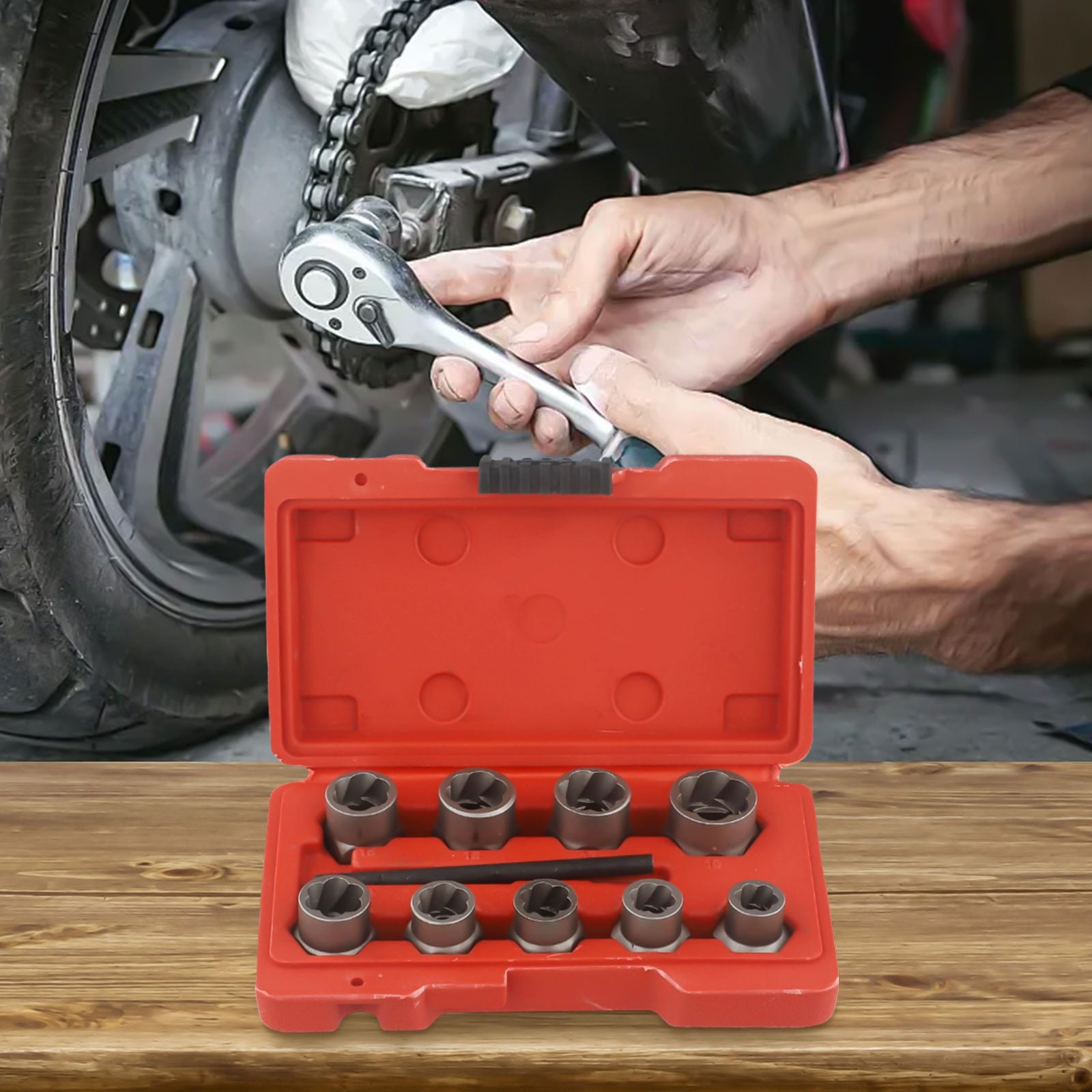 Professional Grade 12 Piece Bolt Extractor Socket Set Nut Remover Drive