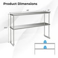 thumbnail image 4 of Spaco 48 x 12 Inch Kitchen Stainless Steel Overshelf with Adjustable Lower Shelf, Stainless Steel Table for Restaurant, Home and Hotel, 4 of 8