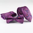 thumbnail image 3 of Bangcool Cravate Homme Modèle de Mode Paon Business Cravate avec Poche Carrée et Noeud Papillon, 3 of 7