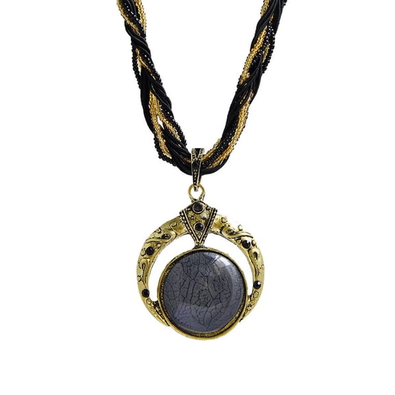 DESIGNICE Bohemian Necklace for Women Jewelry Necklace Statement Beaded Vintage Jewelry Rhinestone Long Necklace for Pendent Collar Necklace, Vintage Rhinestone Ethnic Necklace