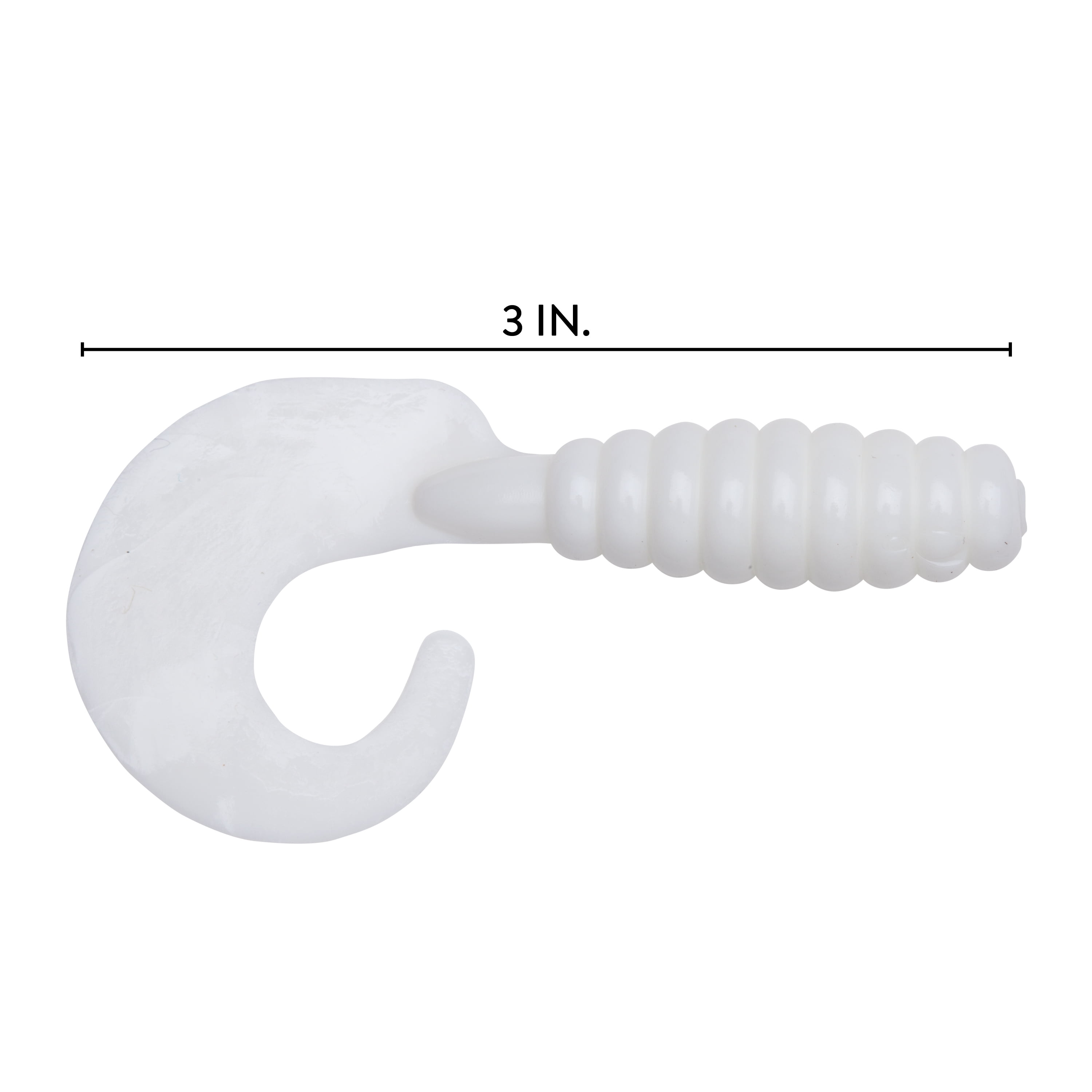 (3 pack) YUM Grub Soft Plastic 3" White 15 Count