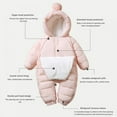 thumbnail image 4 of XBASW Newborns Baby Girls Boys Winter Hooded Snowsuits Romper Bodysuits Snow Clothes + Gloves + Shoes 3PCS Set 0-24M, 4 of 10