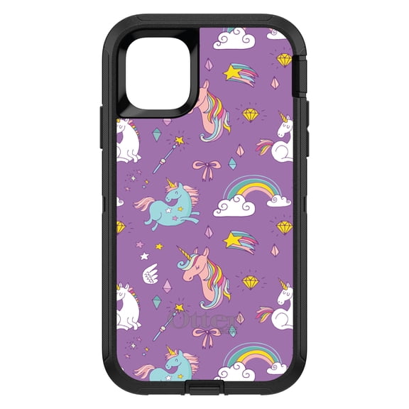 DistinctInk OtterBox Defender Custom Case for Apple iPhone 15 (6.1" Screen) - Purple - Wireless Charging Compatible