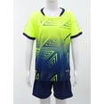 thumbnail image 3 of Haitryli Boys Sports Mesh Shirts and Athletic Shorts Set Kids Football Uniform Soccer Jersey Fluorescent Green 5-6, 3 of 7