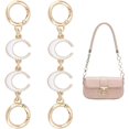 thumbnail image 1 of 2 Pcs Bag Chain Extender Moon Shape Purse Strap Extender for Shoulder Bag White Alloy Chain Strap Extender Replacement Accessory Bag Chain Straps Charms Handbag Pouch, 1 of 4