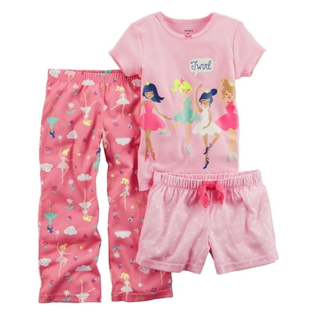 Carter's Baby Girls' 3-Piece Ballerina Poly PJs
