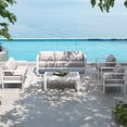 thumbnail image 6 of Tolead 5-Piece Outdoor Aluminum Patio Dining Set with 2 Armchairs, White, 6 of 8