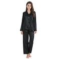 thumbnail image 4 of Tony & Candice Women's Classic Satin Pajama Set Adult Sleepwear (M,Black), 4 of 4