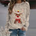 thumbnail image 3 of Zhanying Chandail Laid pour Femmes à Col Rond Bleu Mignon Christmas Sweater Chandails de Noël Assortis pour la Famille pour Femmes, 3 of 5