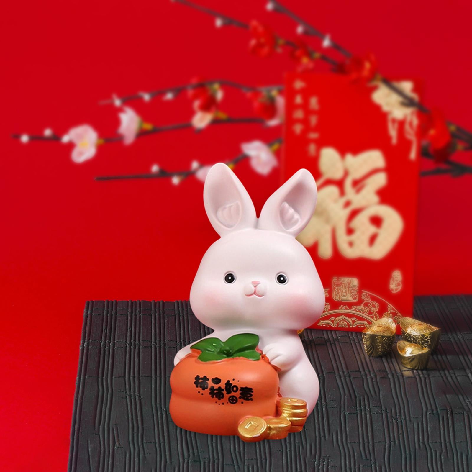 2023 Chinese New Year Rabbit Figurines Resin Crafts Bunny Figures Bunny