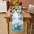 thumbnail image 2 of Ocean Green Octopus Table Runner - 90 Inch Long Coastal Coral Beach Nautical Starfish Cotton and Linen Blended Dress Scarves Farmhouse Table Runner for Kitchen Dining, Coffee Table, 13" x 90", 2 of 8