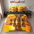 thumbnail image 3 of Erosebridal Elephant Twin Bedding, Family Sunset Bedding Comforter Set, Black Reversible 7-Piece, 3 of 6