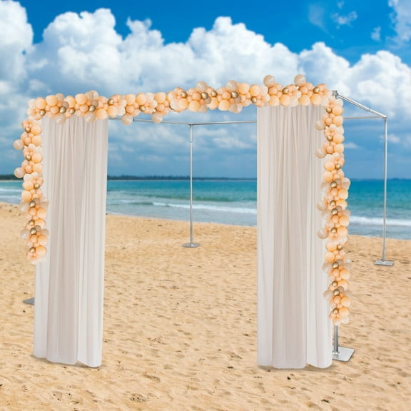 Adjustable 4-Post Backdrop Stand Kit – Sturdy Carbon Steel Frame for Photography, Weddings, and Events