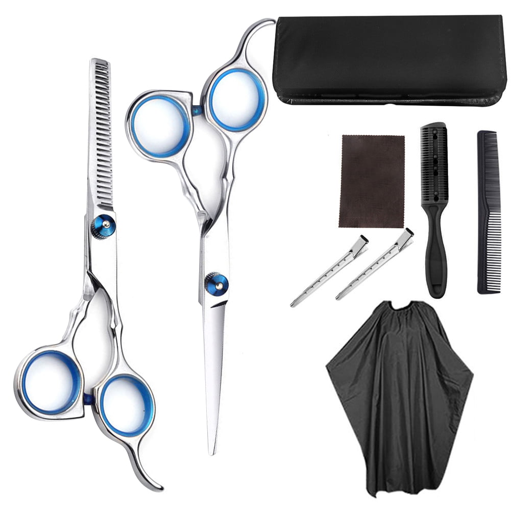 Gecorid 9PCS/Set Hair Cutting Scissors Professional Ergonomic Barber  Shavers Kit for Adults Children 