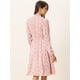 thumbnail image 4 of Vestido con cinturón y estampado floral vintage de manga larga gasa con cuello anudado para mujer Rosas S Allegra K, 4 of 5