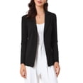 thumbnail image 1 of Blazers de negocios casuales para mujeres INSPIRE CHIC, chaqueta de traje de manga larga abierta, blazer de oficina, color negro M, 1 of 6