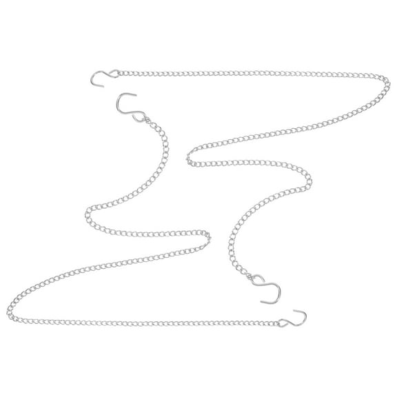 ROSENICE 2Set Decorative Chain with Hooks for Silver 11.8x0.7x0.2in