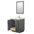 thumbnail image 3 of Wyndham Collection Miranda 30" Carrara&Wood Single Bathroom Vanity in Gray/Gold, 3 of 6