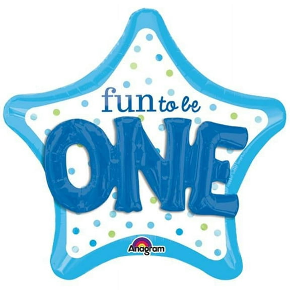 36" Packaged Fun To Be One Multi-Balloon, Blue Star