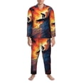 thumbnail image 3 of Sikiie Sunset Surfing Silhouette Mens Pajama Set, Soft Warm Long Sleeve Sleepwear, Cozy Button-Down Pjs for Men-XX-Large, 3 of 7