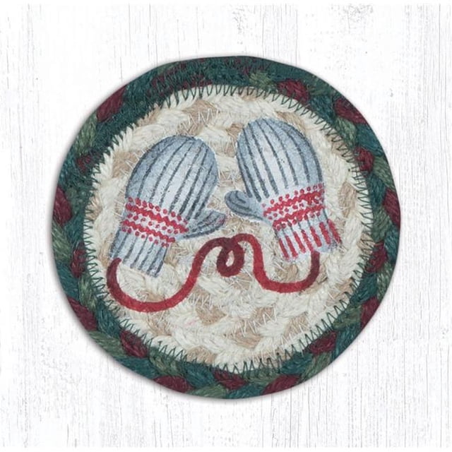 Capitol Importing 31-IC508WM 5 x 5 Po. Mitaines Rondes d'Hiver en Jute sous-Verre Imprimé