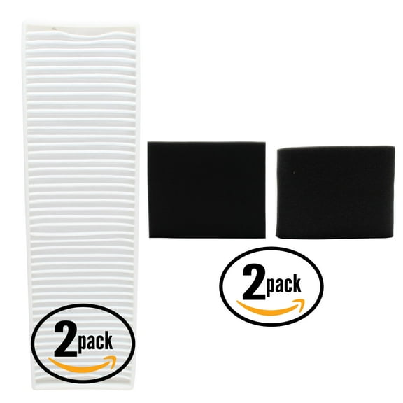 2 Replacement Bissell Clean View II Bagless 3576 Vacuum Pleated Post Motor, 2 Upper Tank and 2 Pre-Motor Filter - For Bissell Style 7 & 3093 Pre Filter