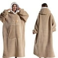 thumbnail image 3 of Shengyu Polyester Sweater Blanket With Pockets Fashionable And Warm Winter Essential Comfortable TV Blanket red, 3 of 6