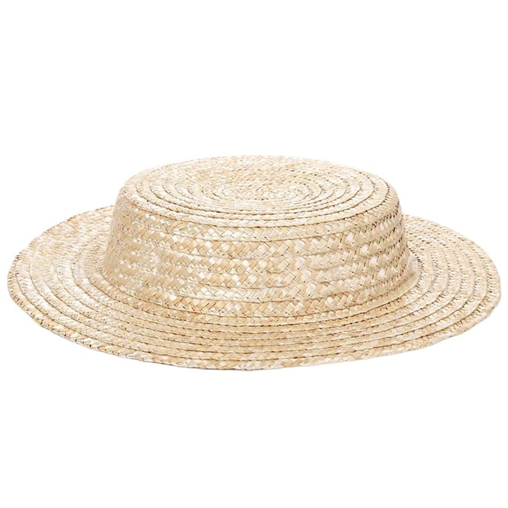 Victorian Straw Bonnet Hat Sun Protective Vacation Flat Top Hat Base Accessory